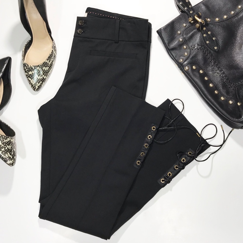Anthropologie The Essential Slim Lace-Up Trousers